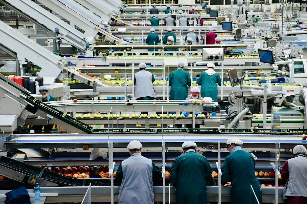 Hygienic work in a food production plant