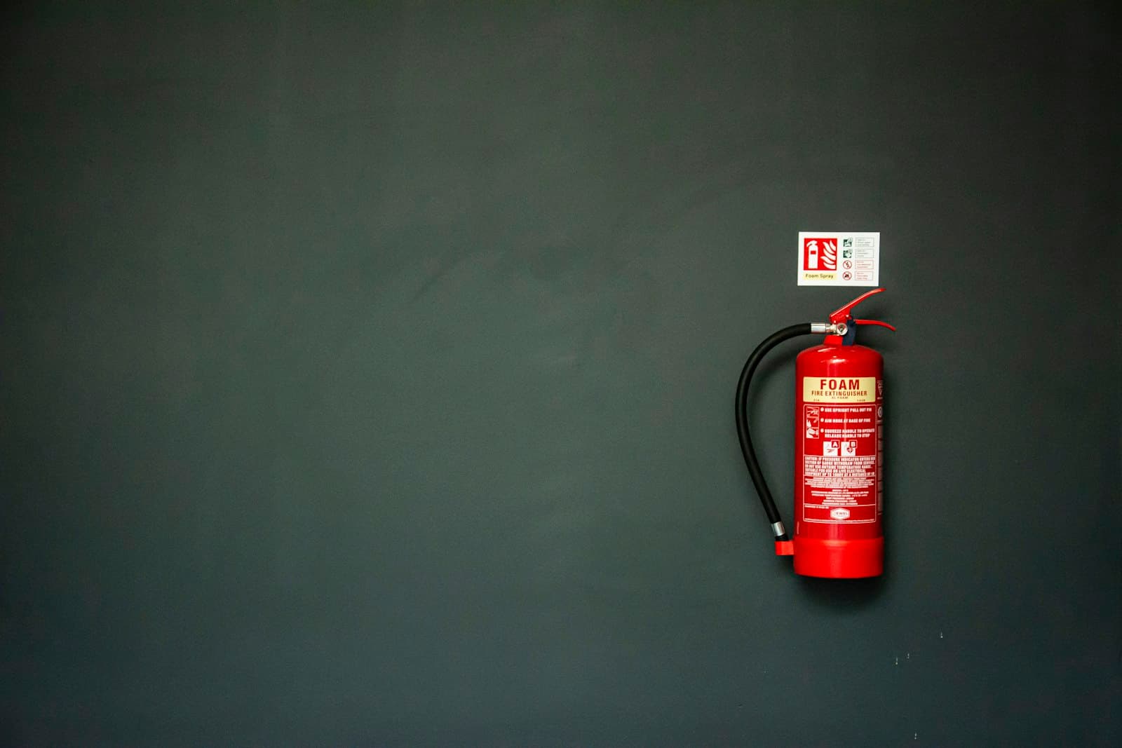 Wall-mounted fire extinguisher