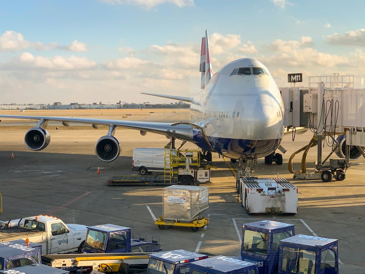 Cargo aircraft on the apron