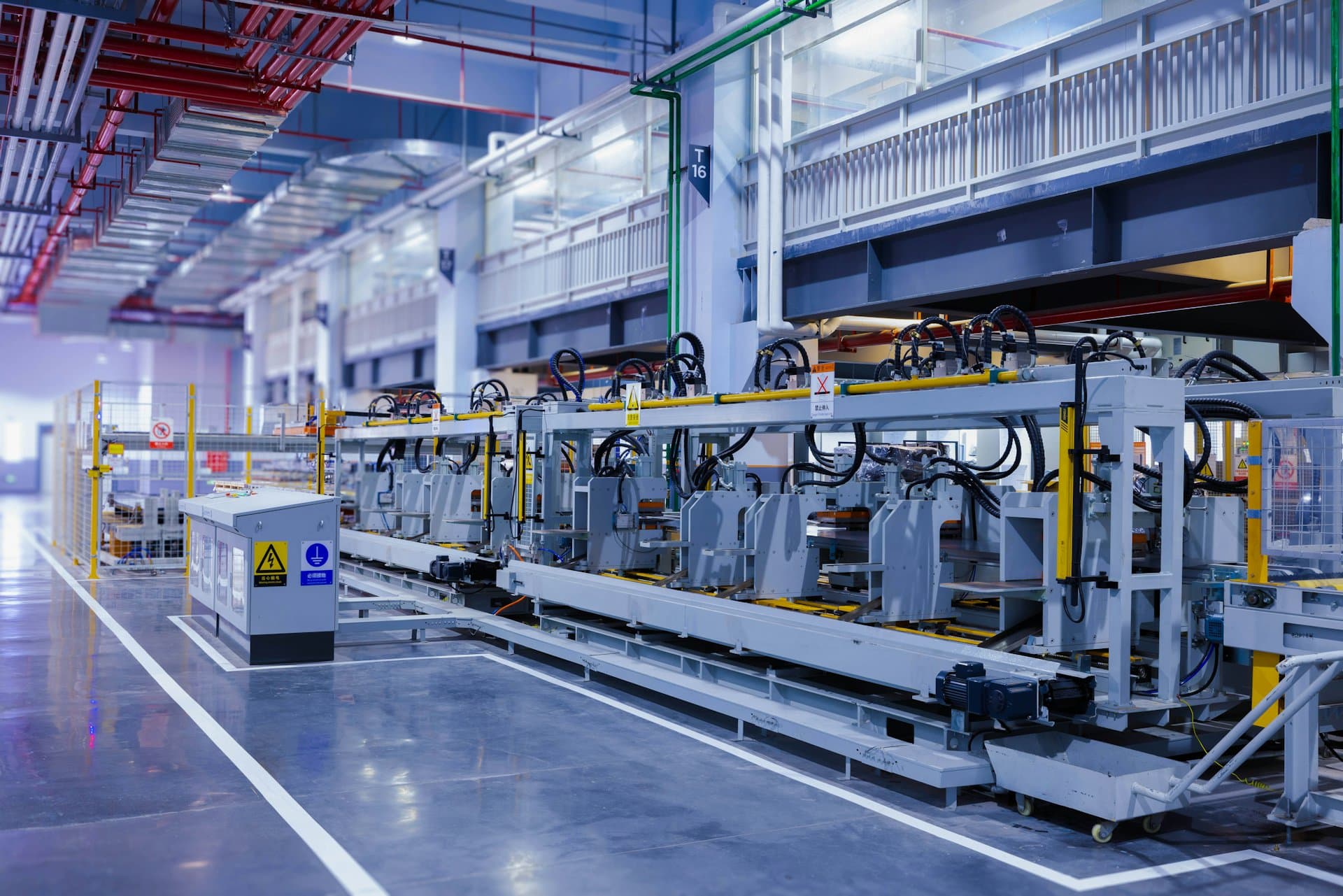Automation line in a modern production plant
